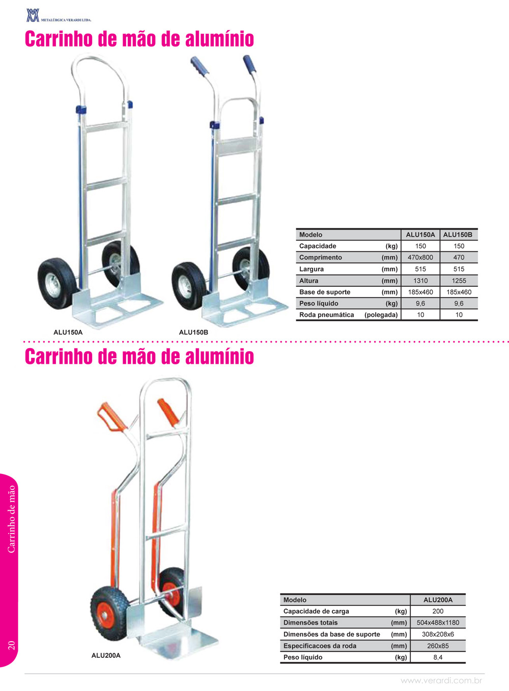 Carrinho de Alumínio e Inox