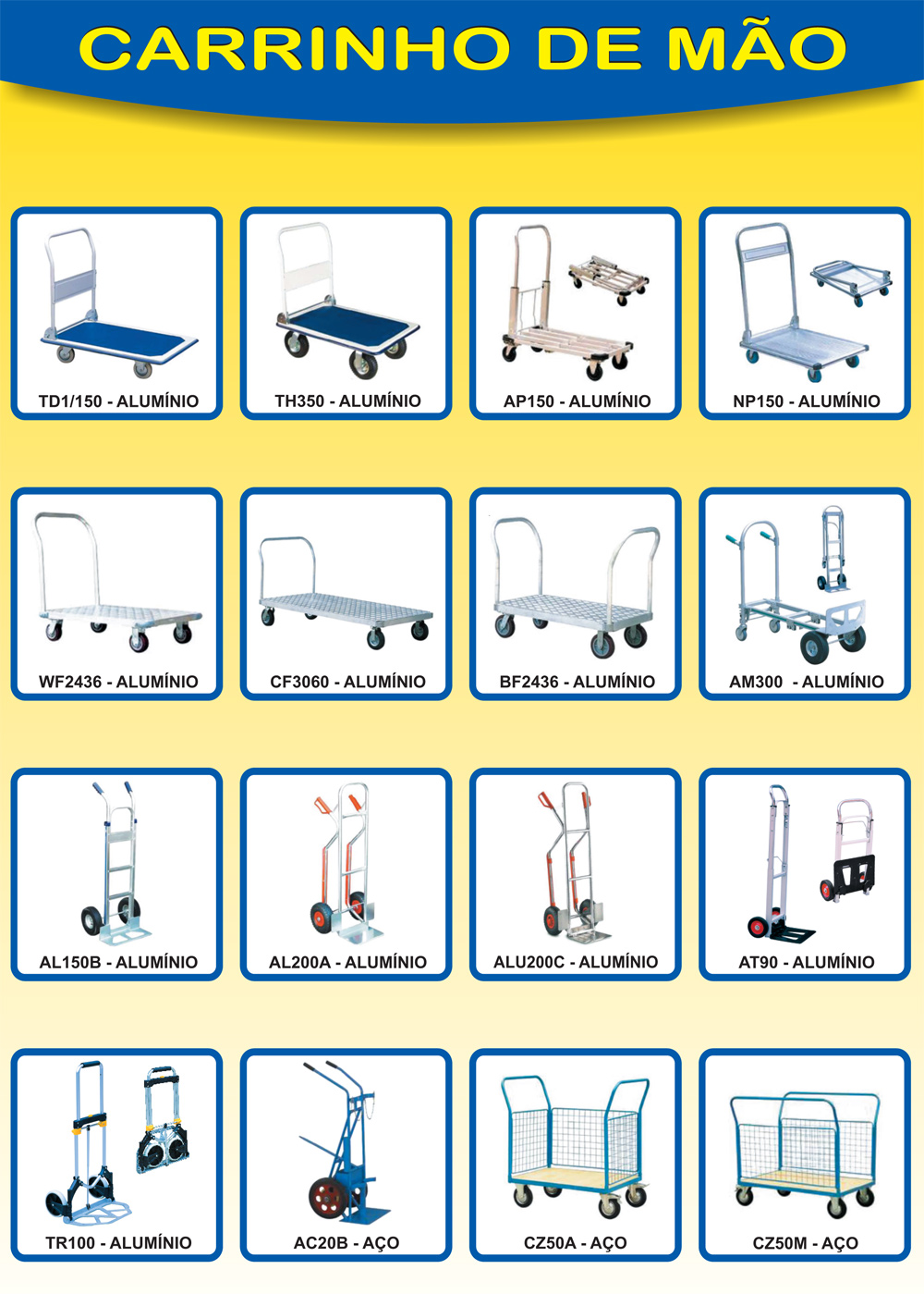 Carrinho de Alumínio e Inox