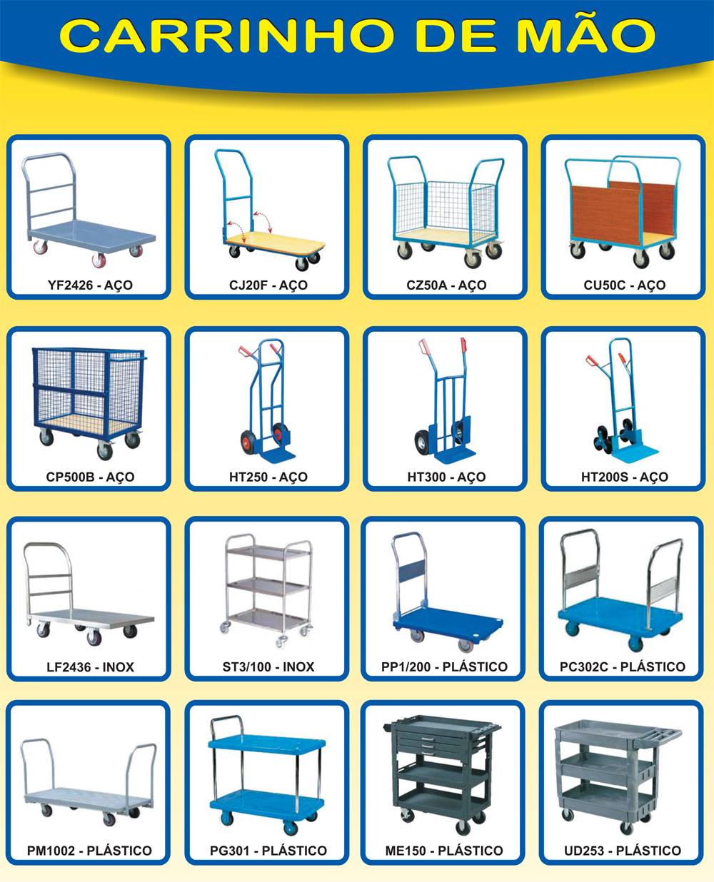 Carrinho de Alumínio e Inox